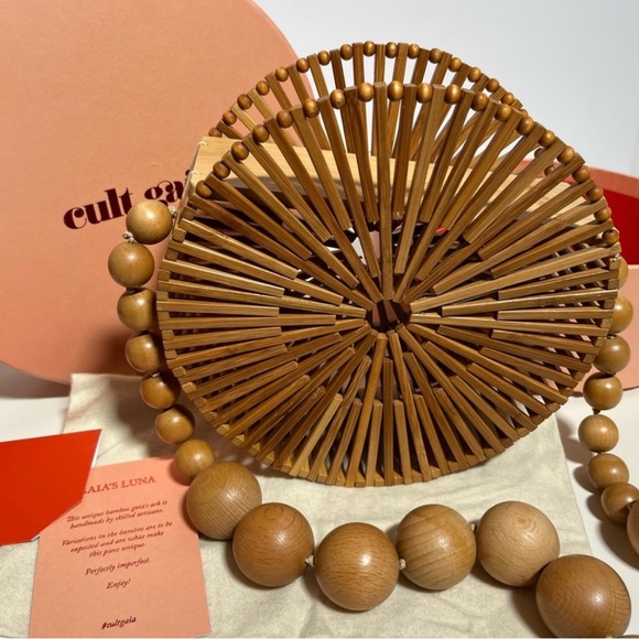 Cult Gaia bamboo Wood Circle Luna shoulder bag - Picture 2 of 10